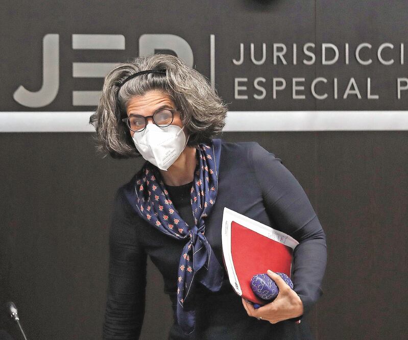 La jueza Julieta Lemaitre, de la Sala de Reconocimiento de la Justicia Especial para la Paz. MAURICIO DUEÑAS CASTAÑEDA. EFE