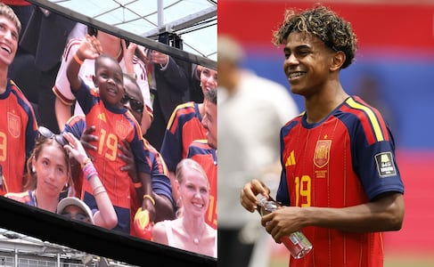 Hermano de Lamine Yamal se roba el show en las pantallas del estadio, tras victoria de España