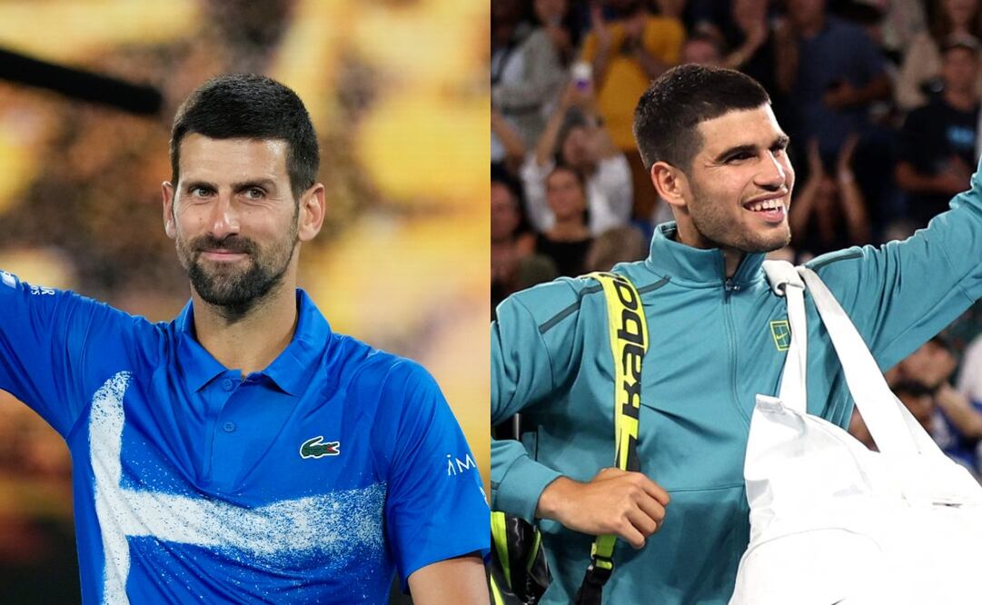 Novak Djokovic y sus elogios a Carlos Alcaraz; "me recuerda a Rafa Nadal", asegura - Fotos: AP y AFP