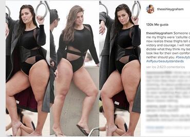 Con traje de baño, modelo responde críticas por celulitis