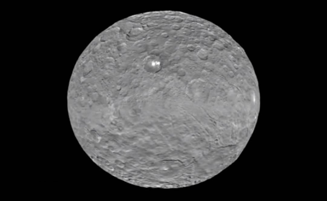 También se pueden apreciar al cráter Occator. Foto: Captura YouTube