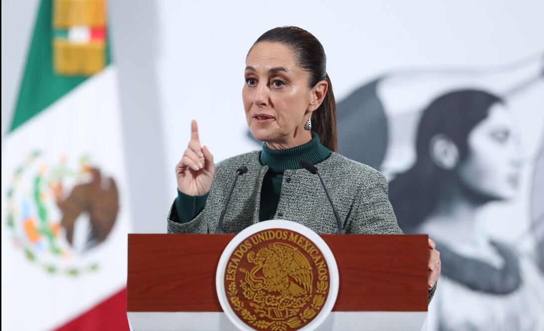 La presidenta Claudia Sheinbaum durante su conferencia mañanera del 4 de julio de 2025. Foto: EFE
