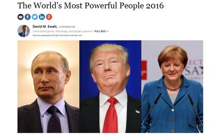 Putin lidera de nuevo la lista Forbes de los más poderosos; le sigue Trump