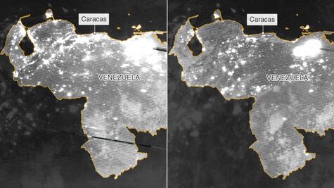 Así se vio desde el espacio el apagón más largo en la historia de Venezuela 