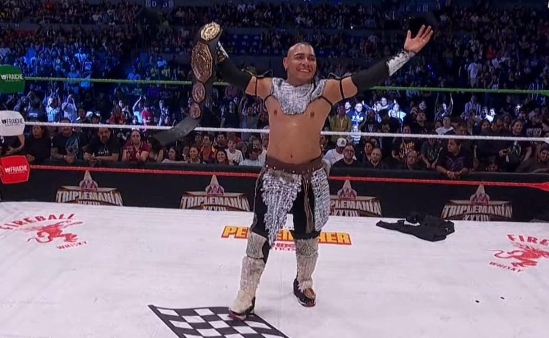Hijo del Vikingo retiene el Megacampeonato en Triplemanía XXXIII / Foto: Captura de pantalla