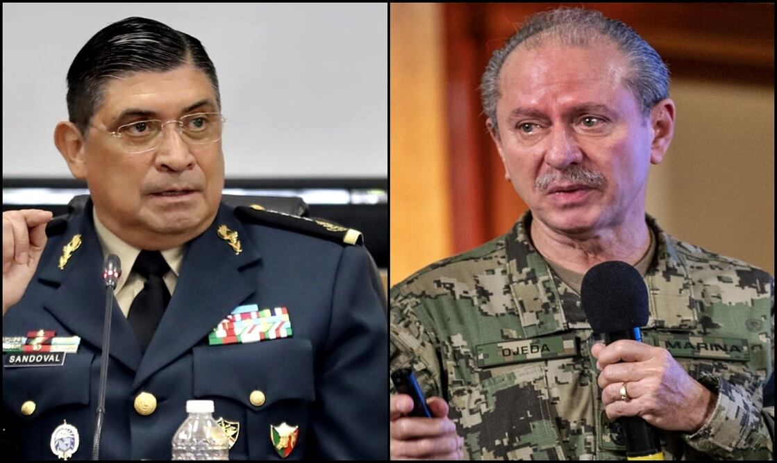 Los secretarios de Defensa, Luis Cresencio Sandoval y de Marina, Rafael Ojeda. Foto: archivo/EL UNIVERSAL