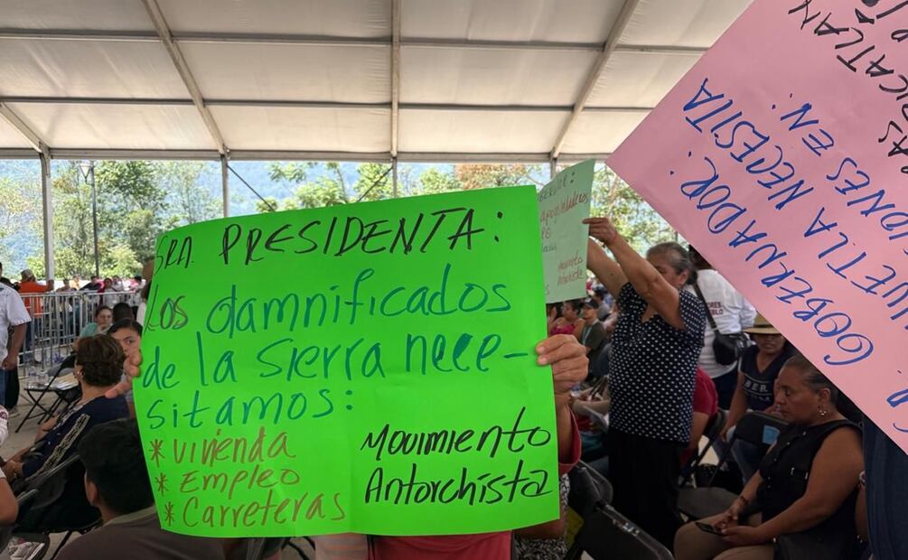 Pobladores de la región Otomí Tepehua solicitaron el apoyo de la presidenta Claudia Sheinbaum. Foto: Especial