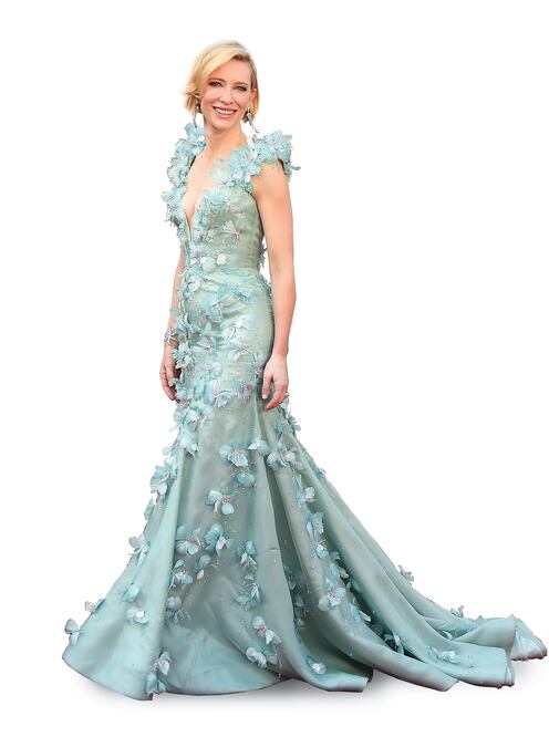 Cate Blanchett portó un Armani Privé azul agua, rebordado de flores y cristales; la más elegante (FOTOS: AGENCIAS)