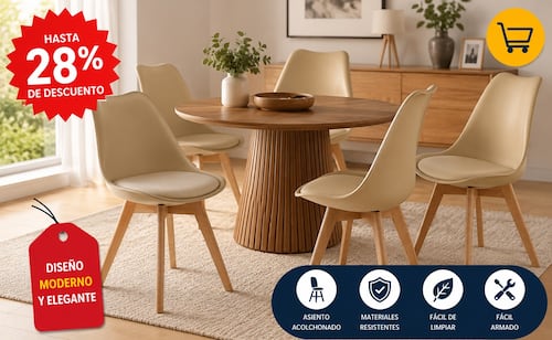 Amazon México: sillas de comedor con asiento acolchonado con hasta 28% de descuento; ahorra dinero con esta oferta