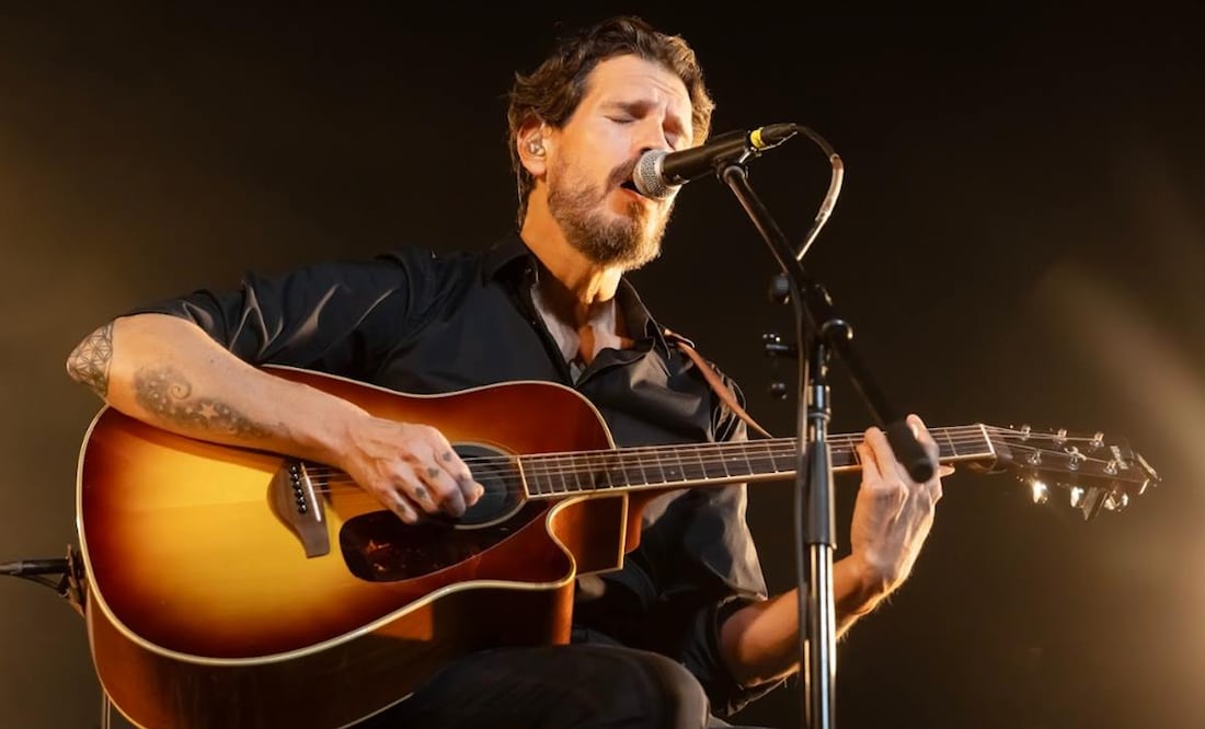 Francisco Familiar durante su concierto con DLD en el Palacio de los Deportes. Foto: OCESA/Lulú Urdapilleta