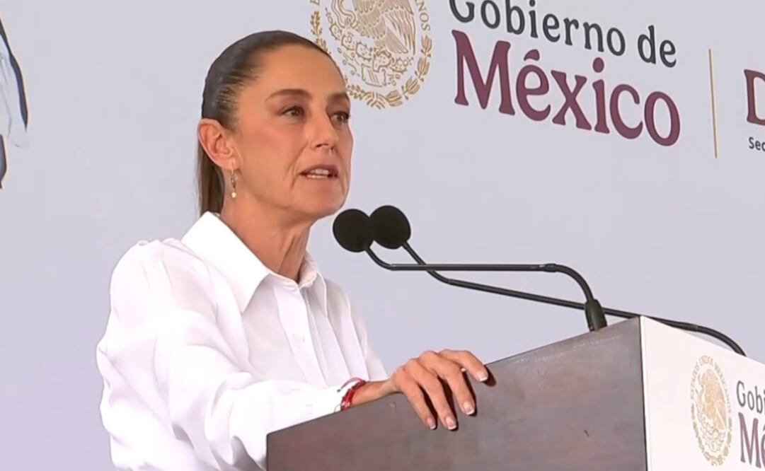 Claudia Sheinbaum, presidenta de México, durante la entrega de Tarjetas Programa de Mejoramiento de Vivienda para el Bienestar en Texcoco, este 2 de febrero del 2025. Foto: Captura de pantalla