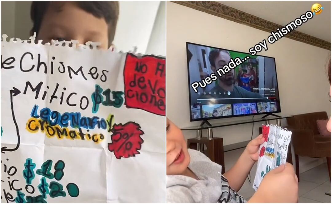 Niño vende chismes en TikTok. Fotos: Capturas de TikTok @lilianfonseca_