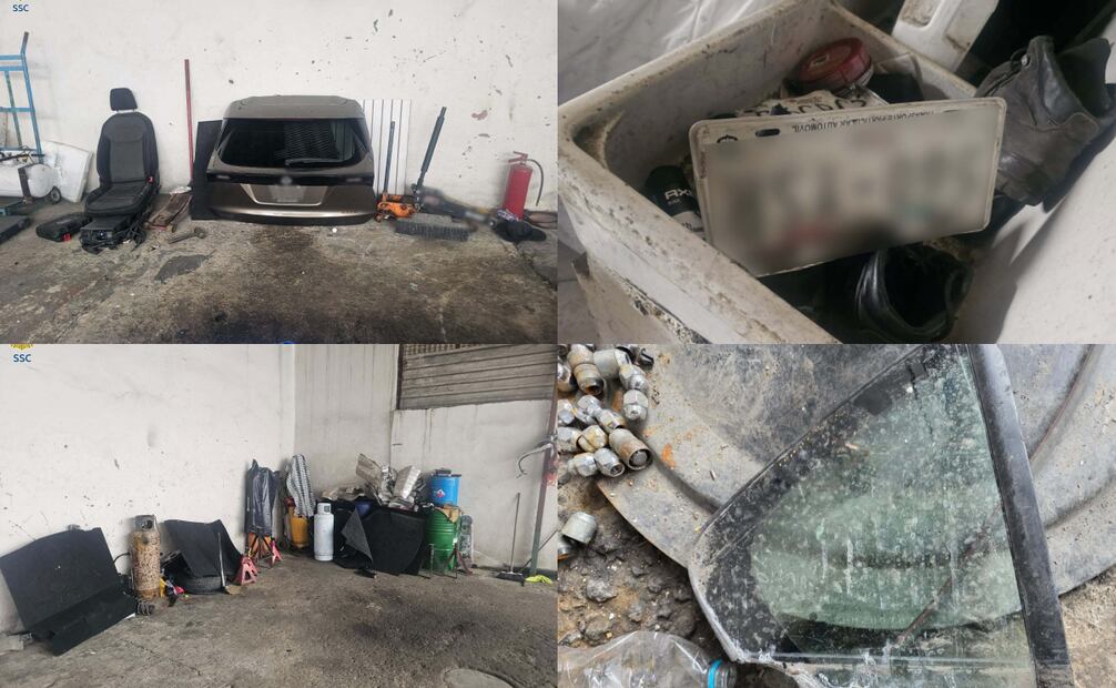 Autoridades capitalinas aseguran vehículos y autopartes; hallan unidad robada de Ecatepec.
Foto: Especial.
