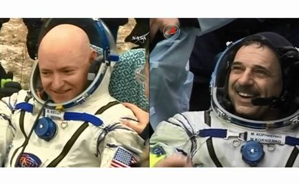 Astronautas Kelly y Kornienko pisan de nuevo la Tierra