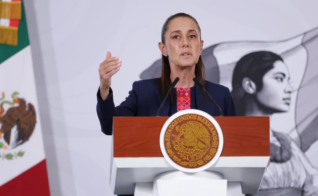 La presidenta Claudia Sheinbaum en la “Mañanera del Pueblo” de Palacio Nacional del 1 de junio de 2026. Foto: Fernanda Rojas/ EL UNIVERSAL