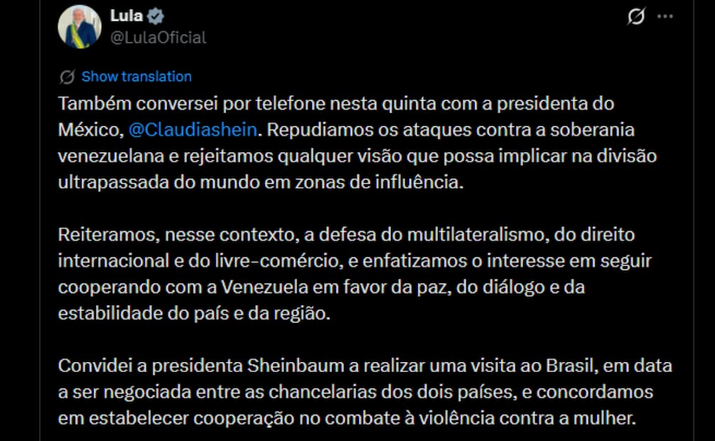Los gobiernos reiteran su rechazo a la violencia en Venezuela y su respaldo a la estabilidad regional. (08/01/26) Foto: Captura de pantalla