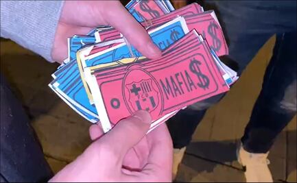 ¡Hostil visita! Lanzan billetes con la leyenda de "MAFIA" y gritan "a segunda" al Barcelona en San Mamés