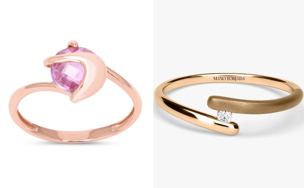 Anillos de promesa de Joyerías Bizzarro y Mano Forjada Joyería. Foto: Especial