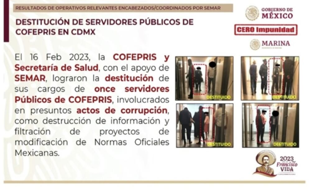 Cofepris destituye a 11 servidores públicos por actos de corrupción 
