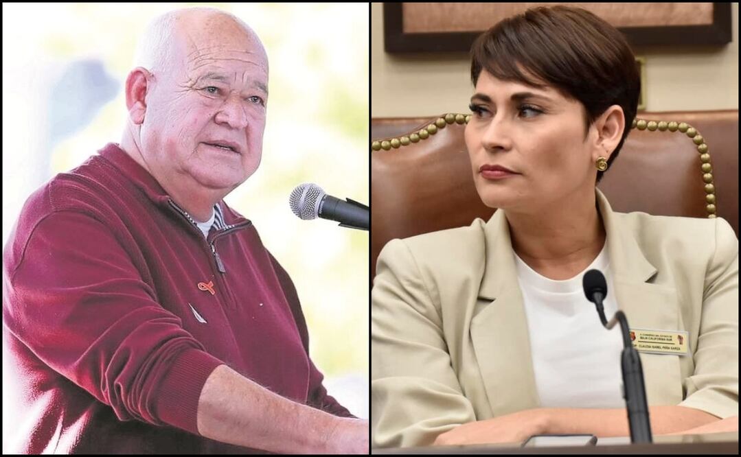 gobernador Víctor Castro Cosío y maestra Claudia Isabel Peña. Foto: Especial