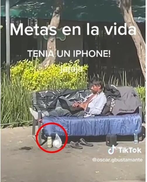 TikTok: Captan a vagabundo con iphone y laptop, usuarios teorizan su historia