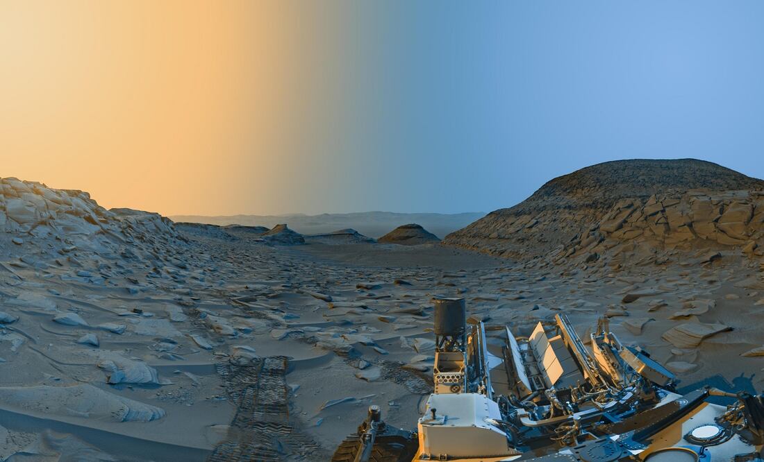Así captó el explorador Curiosity un atardecer en Marte. FOTO: NASA