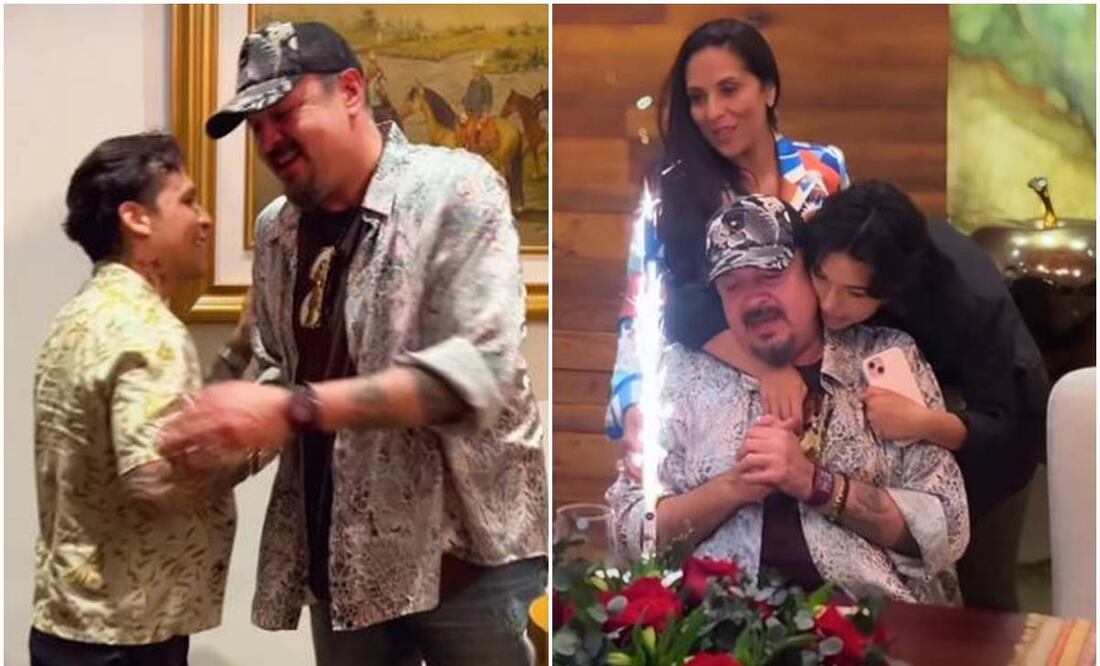 Christian Nodal y Pepe Aguilar comparten momento familiar.