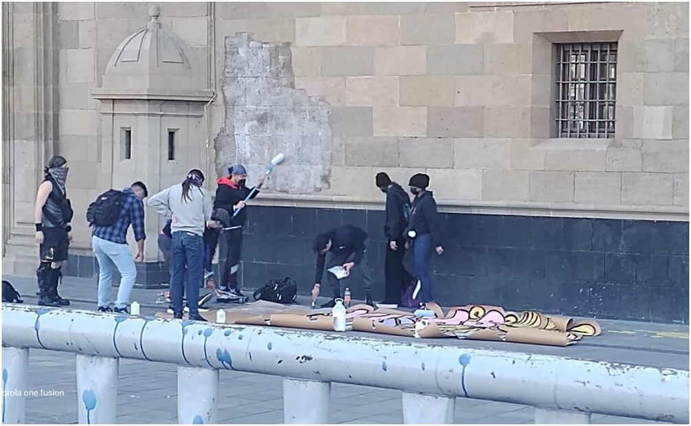 Feministas en Palacio Nacional. Foto:  Juan Carlos Williams