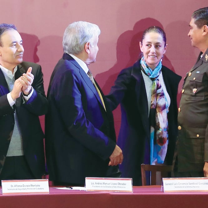 Durante el Encuentro Nacional para la Construcción de Paz y Seguridad, Claudia Sheinbaum sostuvo que no van a fallar. Foto: IRVIN OLIVARES. EL UNIVERSAL