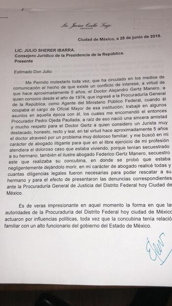 Rechaza Coello Trejo que sea inmoral ser abogado de Lozoya y de Gertz