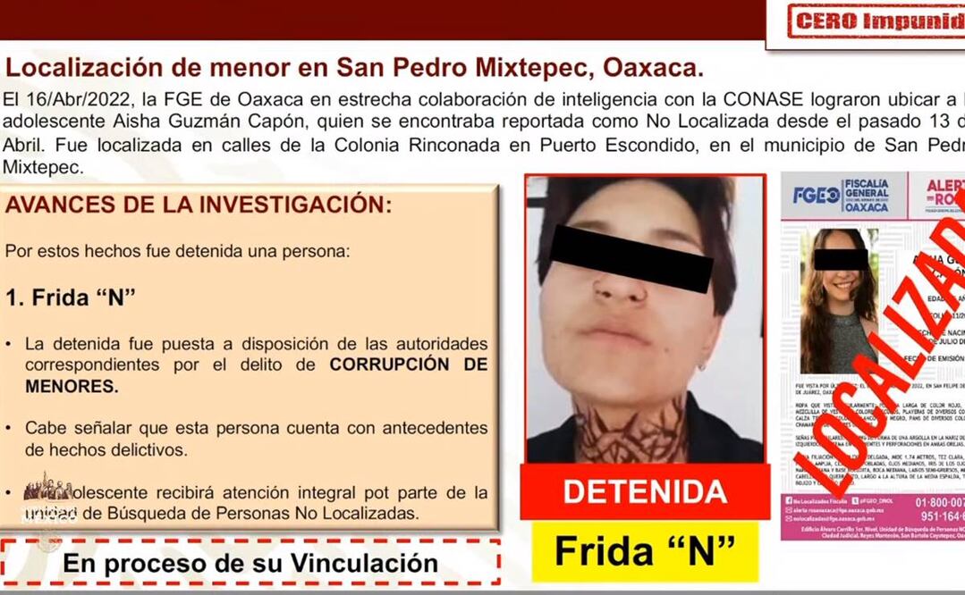 Aisha Guzmán fue reportada desaparecida el 13 de abril. Foto: Captura de pantalla