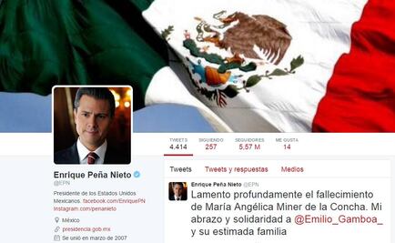 Lamenta EPN muerte de la esposa de Emilio Gamboa