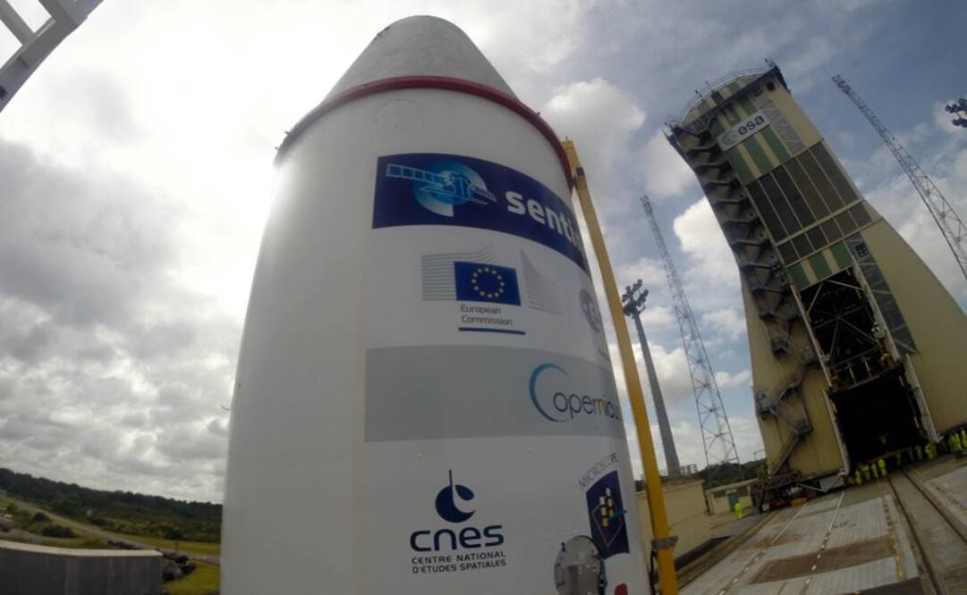 En caso de que el viento impida su lanzamiento, el Sentinel-1B tiene otra oportunidad para salir al espacio el sábado. Foto: ESA