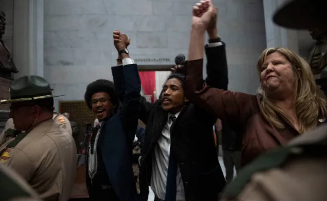 Legisladores afroamericanos expulsados en Tennessee. Foto: The Tennessean