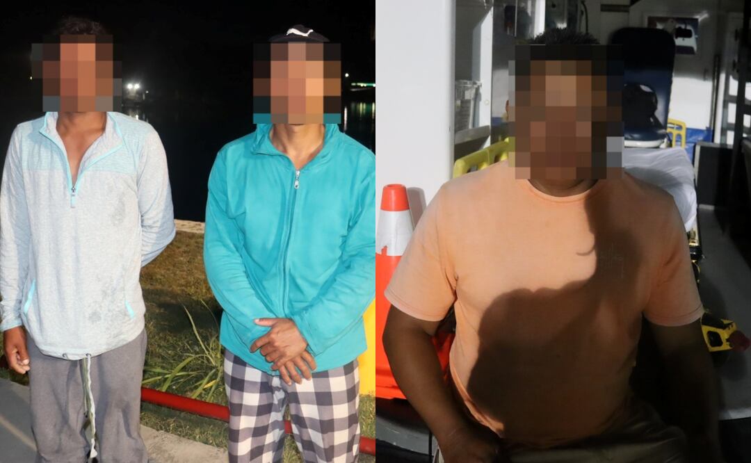 La Secretaría de Marina rescata a 3 extranjeros en costas de Puerto Chiapas (22/03/2025). Foto: Semar