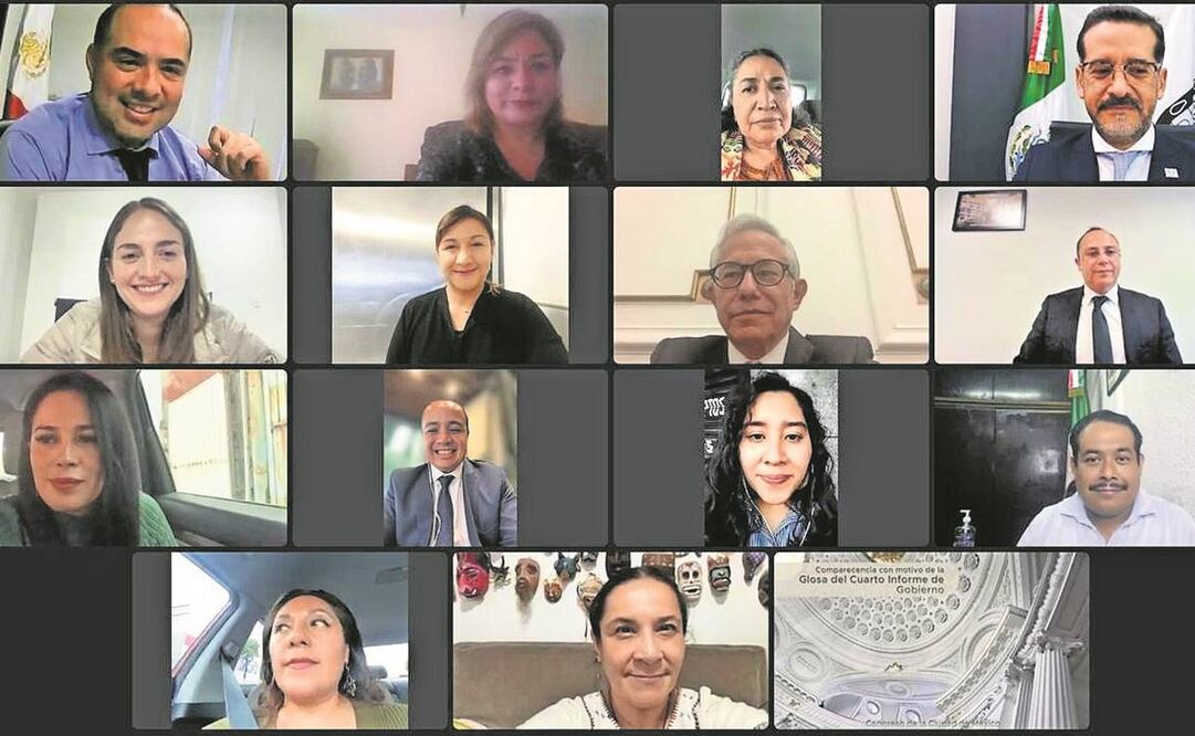 En la comparecencia virtual, el contralor (esquina superior derecha) dijo estar abierto a la comunicación con todos los alcaldes. Foto: Especial
