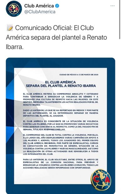 América y su incongruencia en el caso de Renato Ibarra