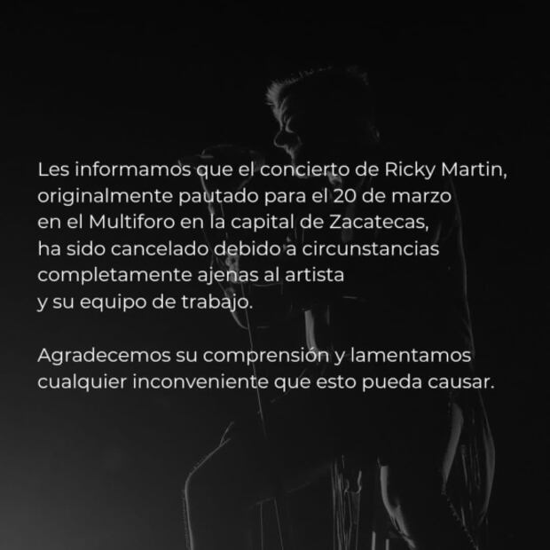 Cancela Protección Civil concierto de Ricky Martin en Querétaro por incumplir requisitos