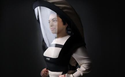 Presentan mascarilla portátil futurista