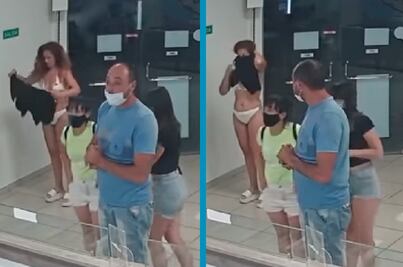 Video: Mujer usa su vestido como cubrebocas para comprar helado