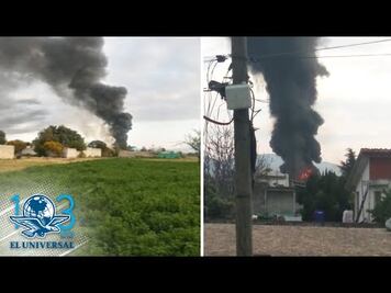 Incendio en casa con supuesta bodega de combustible en Puebla