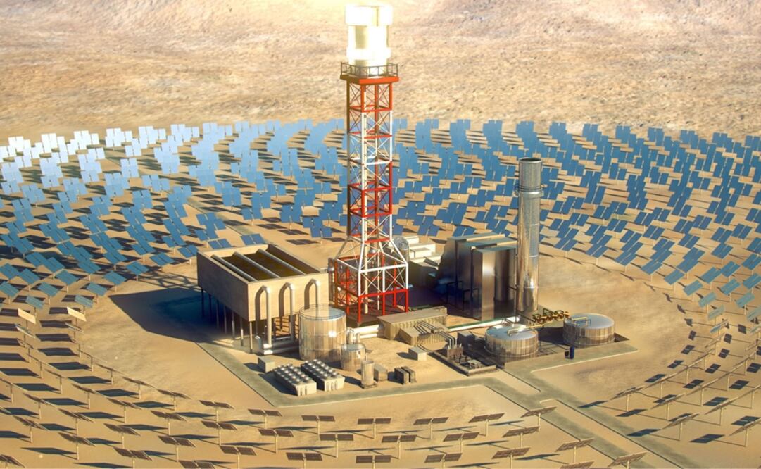 Representación de la tecnología estadounidense CSP desarrollada por BSE. (Foto: BrightSource Energy)