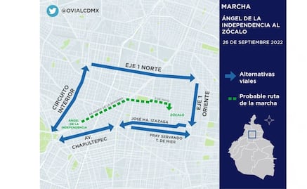 Marcha 8 años del caso Ayotzinapa: dispositivo de seguridad y alternativas viales 