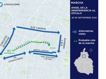 Marcha 8 años del caso Ayotzinapa: dispositivo de seguridad y alternativas viales