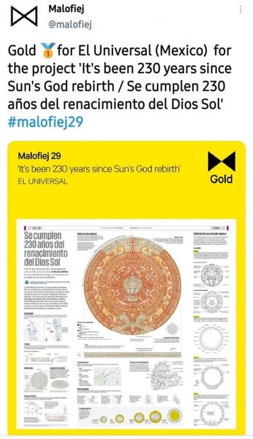 EL UNIVERSAL gana oro y plata en premios internacionales Malofiej por infografías