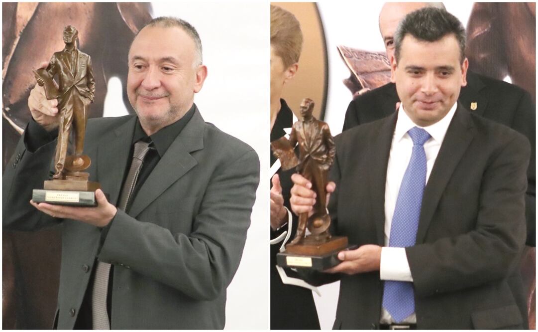 José Antonio Gurrea, director de EL UNIVERSAL Querétaro, fue premiado por su artículo La larga agonía de Cuevas y Daniel Aguilar fue reconocido por sus fotografías de la tragedia que dejó el sismo del 19 de septiembre. (FOTOS: ARIEL OJEDA. EL UNIVERSAL)