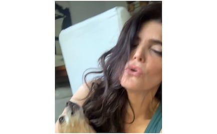 Perrito de Ana Bárbara la acompaña a cantar "Deja que salga la luna" 