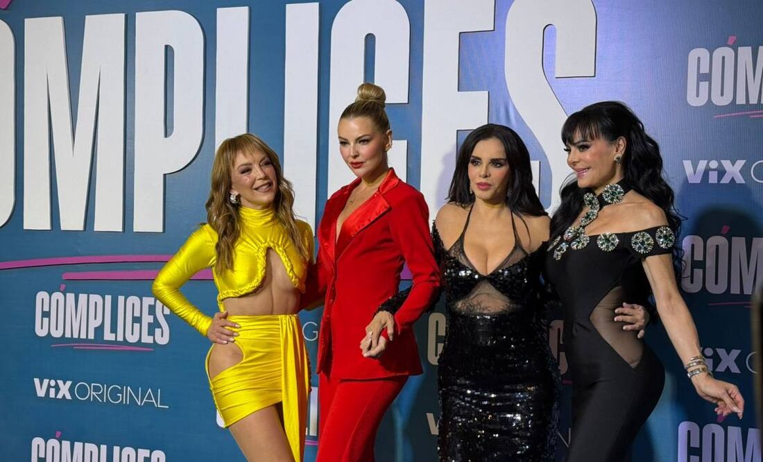 Maribel Guardia estrena cómplices que protagoniza con Laura Flores, Lucía Mendez y Marjorie de Souza. Foto: Especial