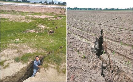 Aparecen enormes grietas en Atenco; advierten riesgos en autopista
