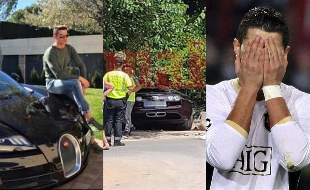 CHOCAN LUJOSO BUGATTI DE CRISTIANO RONALDO - FOTO: ESPECIAL